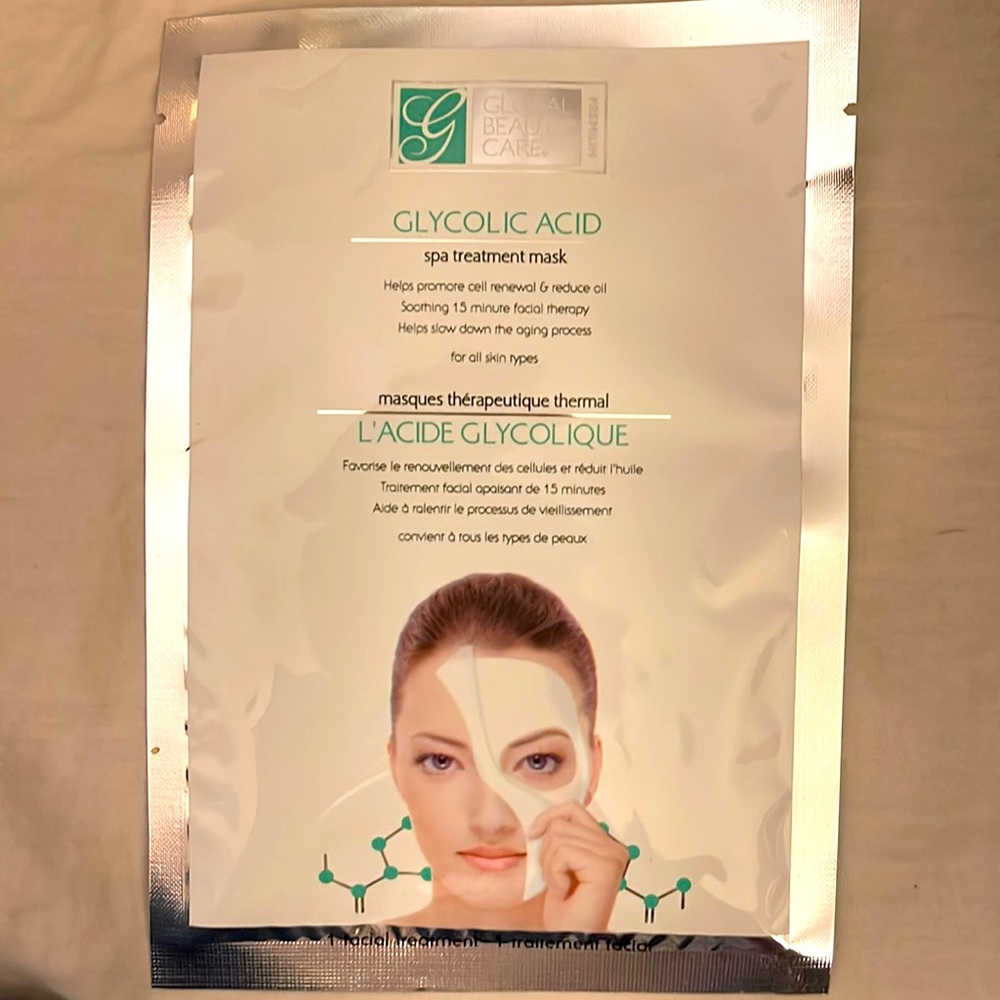 Global Beauty Care Glycolic Acid Spa Treatment Masks, Quantity 5